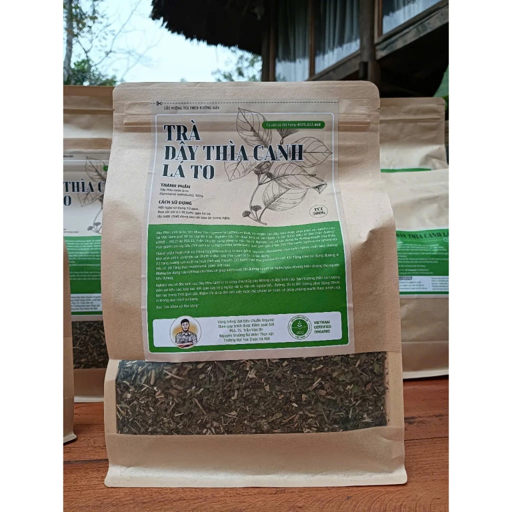 Sản Phẩm Trà 100% dây thìa canh lá to - Tiêu chuẩn Organic DK Natura 300g